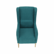 Kreslo ušiak, tyrkysová/buk, BREDLY