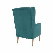 Kreslo ušiak, tyrkysová/buk, BREDLY