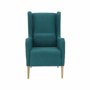 Kreslo ušiak, tyrkysová/buk, BREDLY