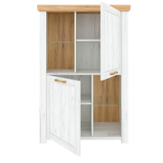 Vitrína C, dub craft zlatý/dub craft biely, SUDBURY