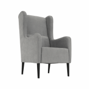 Kreslo ušiak, sivá/čierna, BREDLY