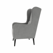 Kreslo ušiak, sivá/čierna, BREDLY