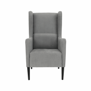 Kreslo ušiak, sivá/čierna, BREDLY