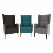 Kreslo ušiak, hnedá/buk, BREDLY