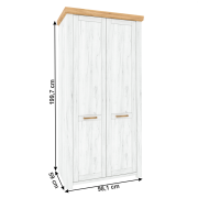 Vešiaková skriňa F, dub craft zlatý/dub craft biely, SUDBURY