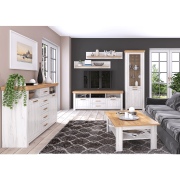 Komoda G, dub craft zlatý/dub craft biely, SUDBURY