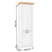 Policová skriňa V, dub craft zlatý/dub craft biely, SUDBURY