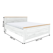 Posteľ Z2, 160x200, dub craft zlatý/dub craft biely, SUDBURY