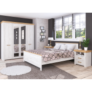 Nočný stolík X, dub craft zlatý/dub craft biely, SUDBURY