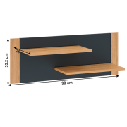 Polica U, dub craft zlatý/grafit sivá, FIDEL