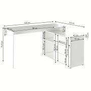 Univerzálny rohový PC stôl, biela, TERINO