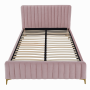 Posteľ, ružová/gold chróm zlatý matný, 140x200, KAISA