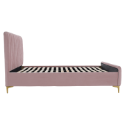 Posteľ, ružová/gold chróm zlatý matný, 140x200, KAISA
