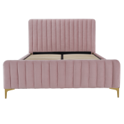 Posteľ, ružová/gold chróm zlatý matný, 160x200, KAISA