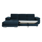 Rohová sedacia súprava, modrá, ľavá, AMARETA