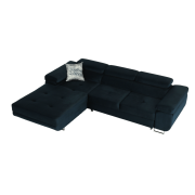 Rohová sedacia súprava, modrá, ľavá, AMARETA