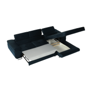 Rohová sedacia súprava, modrá, pravá, AMARETA