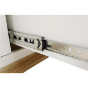 RTV stolík MZ15, biela/dub grand, LEON