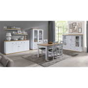 RTV stolík MZ15, biela/dub grand, LEON