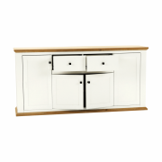 Komoda MZ9, biela/dub grand, LEON