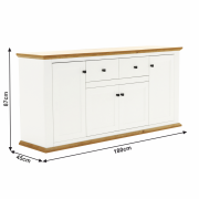 Komoda MZ9, biela/dub grand, LEON
