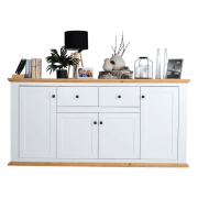 Komoda MZ9, biela/dub grand, LEON