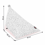 Sedací vak, biela/ružová/sivá, POMPOM