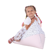 Sedací vak, biela/ružová/sivá, POMPOM