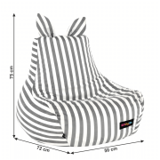Sedací vak, biela/sivá, LAPIN