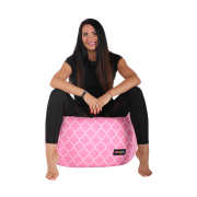Sedací vak, ružovo-biela vzor, GOMBY