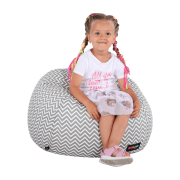 Sedací vak, sivo-biela/cik cak vzor, GOMBY