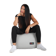 Sedací vak, sivo-biela/cik cak vzor, GOMBY