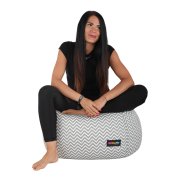 Sedací vak, sivo-biela/cik cak vzor, GOMBY