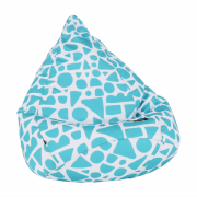 Sedací vak, tyrkysovo-biela/vzor, TELDIN