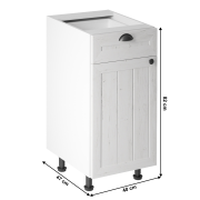 Dolná skrinka so šuplíkom D40S1, biela/sosna andersen, ľavá, PROVANCE