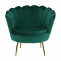Kreslo v štýle Art-deco, smaragdová Velvet látka/gold chróm-zlatý, NOBLIN