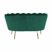 Lavica v štýle Art-deco, smaragdová Velvet látka/gold chróm-zlatý, NOBLIN
