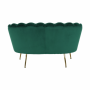 Lavica v štýle Art-deco, smaragdová Velvet látka/gold chróm-zlatý, NOBLIN