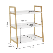 3-policový regál, biela/prírodná, KOEN TYP 1