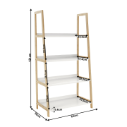 4-policový regál, biela/prírodná, KOEN TYP 2