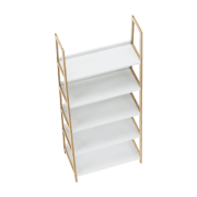 5-policový regál, biela/prírodná, KOEN TYP 3