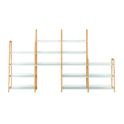 5-policový regál, biela/prírodná, KOEN TYP 3