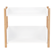 2-poličkový regál, prírodný bambus/biela, BALTIKA TYP 1