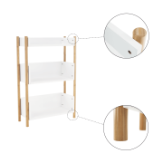 3-poličkový regál, prírodný bambus/biela, BALTIKA TYP 2