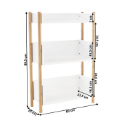 3-poličkový regál, prírodný bambus/biela, BALTIKA TYP 2