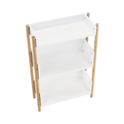 3-poličkový regál, prírodný bambus/biela, BALTIKA TYP 2