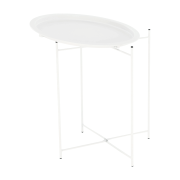 Príručný stolík s odnímateľnou táckou, biela, RENDER