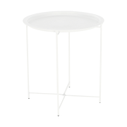 Príručný stolík s odnímateľnou táckou, biela, RENDER