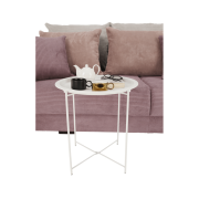 Príručný stolík s odnímateľnou táckou, biela, RENDER