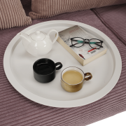 Príručný stolík s odnímateľnou táckou, biela, RENDER